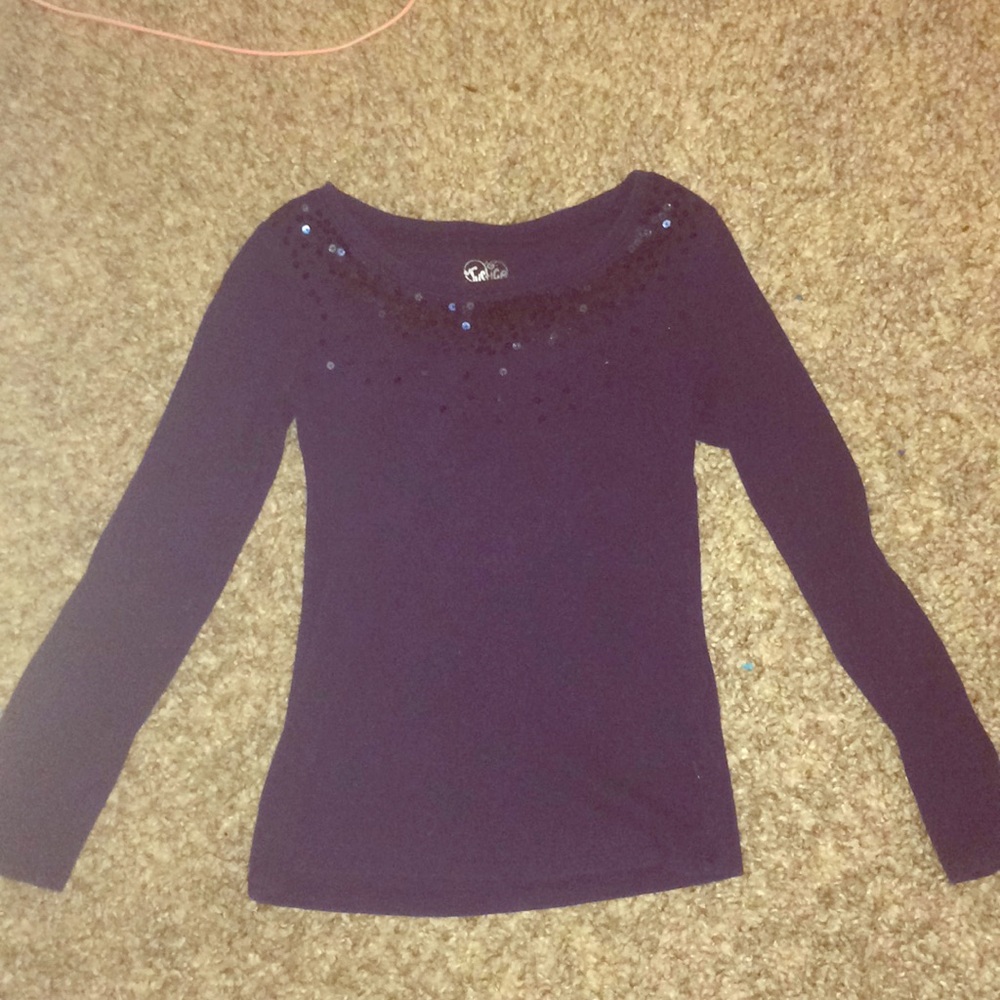 Blue sparkles shirt,long sleeve